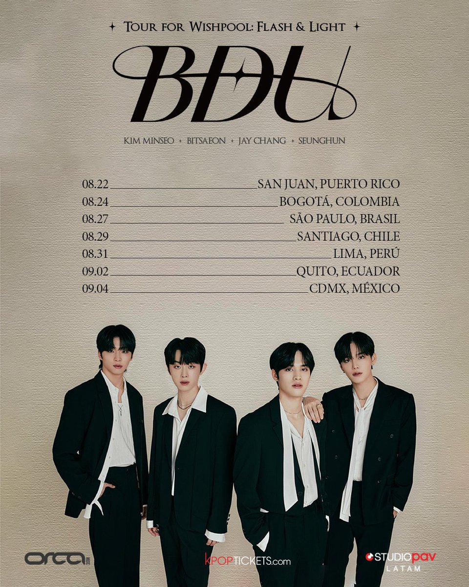 BDUBrasil's tweet photo. [#📢] – URGENTE!!! 😳😳😳😳😳
A Studio PAV LATAM acaba de divulgar as datas dos shows do BDU na América Latina e a do Brasil está marcado para o dia 27 de agosto em São Paulo. Quem vai? 👀👀

#BDU #비디유 #BDUnoBrasil #JAYCHANG #KIMINSEO #BITSAEON #SEUNGHUN https://t.co/BBInyDWtpn