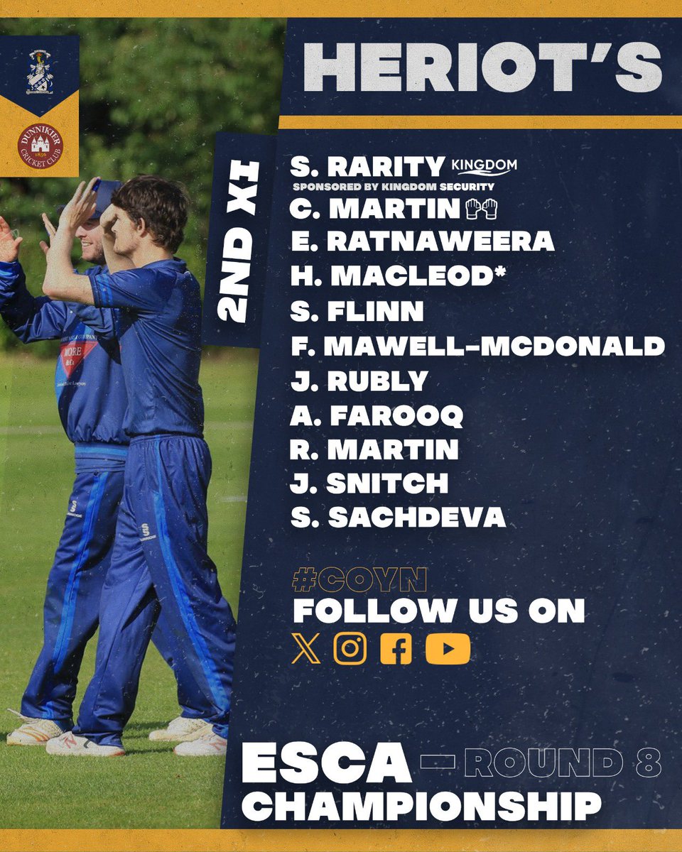HeriotsCricket's tweet photo. 🔵⚪️ Team Selection ⚪️🔵

#coyn https://t.co/X4bt7IzziM