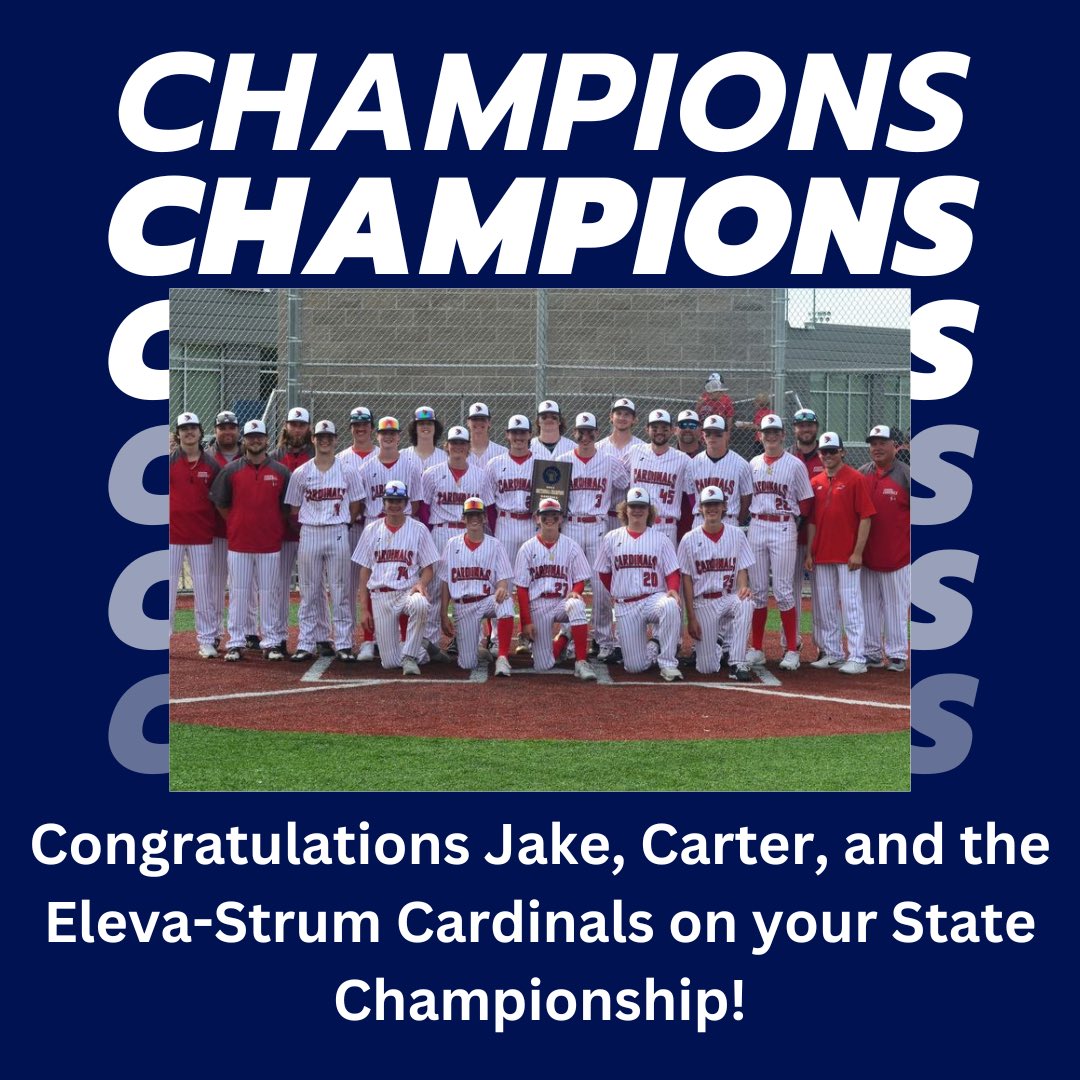 Congratulations to former A’s players Jake Bjerke and Carter Gunderson on their WIAA Division 4 State Championship! Way to go Cardinals!