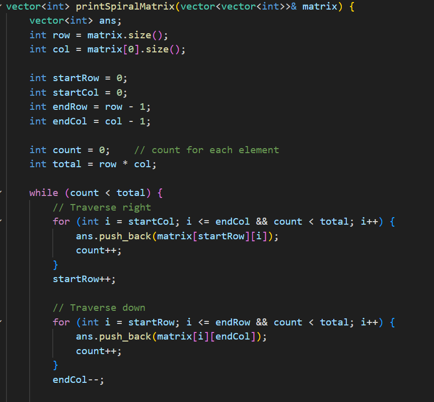 Aditya_Ojha__'s tweet photo. 🌀 Spiral Matrix Sum in Python 🌀
Hey coders! 🤖 Check out this solution for summing a matrix in spiral order. Quick and efficient! 🚀

Happy coding! 💻✨ #Coding #Python #LeetCode #Algorithm #MatrixSum #DeveloperLife https://t.co/4E5b50rPcO