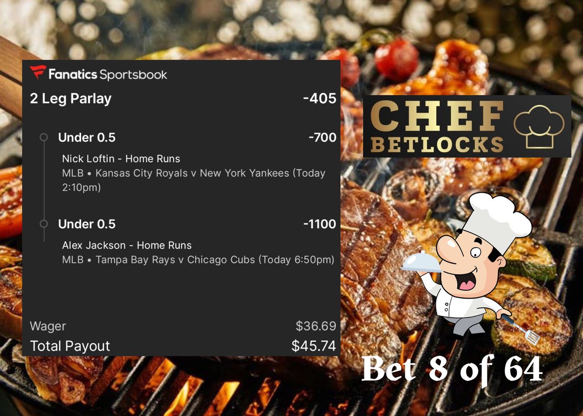 ChefBetLocks's tweet image. Bet #8 to becoming a millionaire..
💰 💰 💰 💰 💰 💰 💰 💰

2 legs today. 🔥 🔥
#LFG 

For those who don't know. $10 rolled over 64 times averaging -500 odds will make you a millionaire. 🤯 

#GamblingTwitter #GamblingX
#SportsBetting #PrizePicks