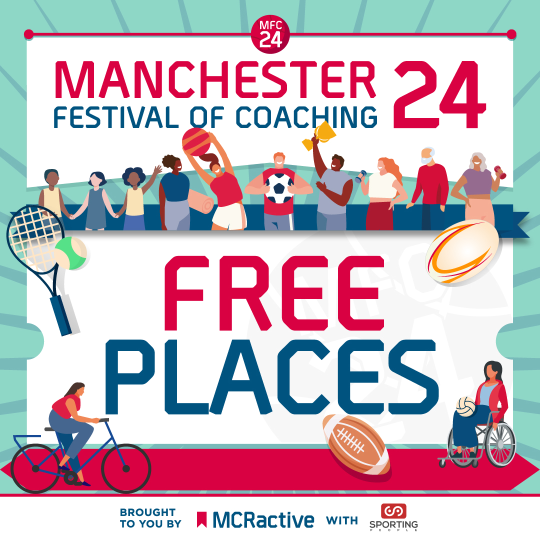 MCRActive's tweet photo. Manchester Festival of Coaching 2024!

Brought to you by MCRactive and Sporting People, featuring Manchester City Council, UK Coaching, Greater Manchester Moving AND MORE! 

ALL FREE - https://t.co/CtqKe0I8ix https://t.co/JCSIPYdoLy