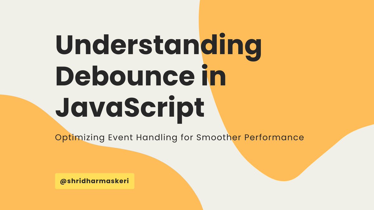 SridharMaskeri's tweet photo. 🧵 Understanding Debounce in JavaScript https://t.co/Zx6EYJku1q