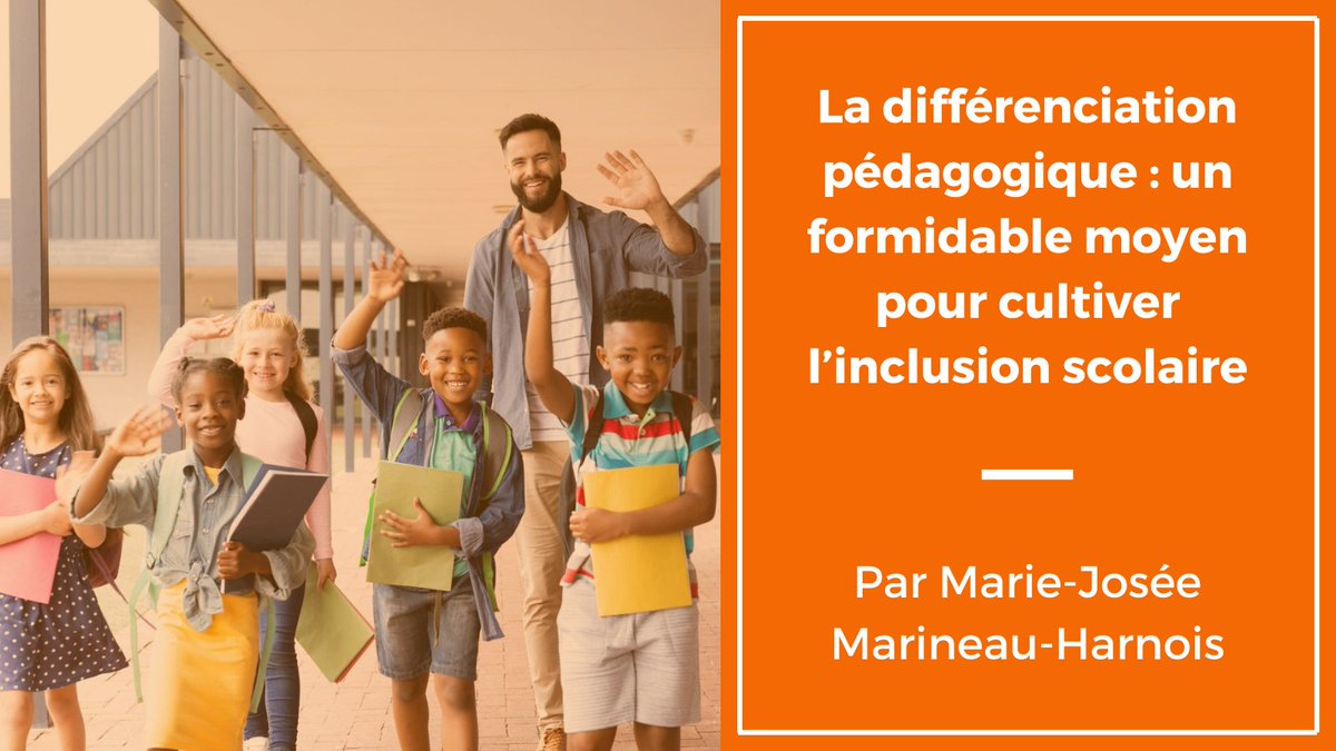 🌟 Marie-Josée Marineau-Harnois nous explique comment cultiver l’inclusion scolaire grâce à la différenciation pédagogique.

Lire l'article ici : taalecole.ca/differenciatio…