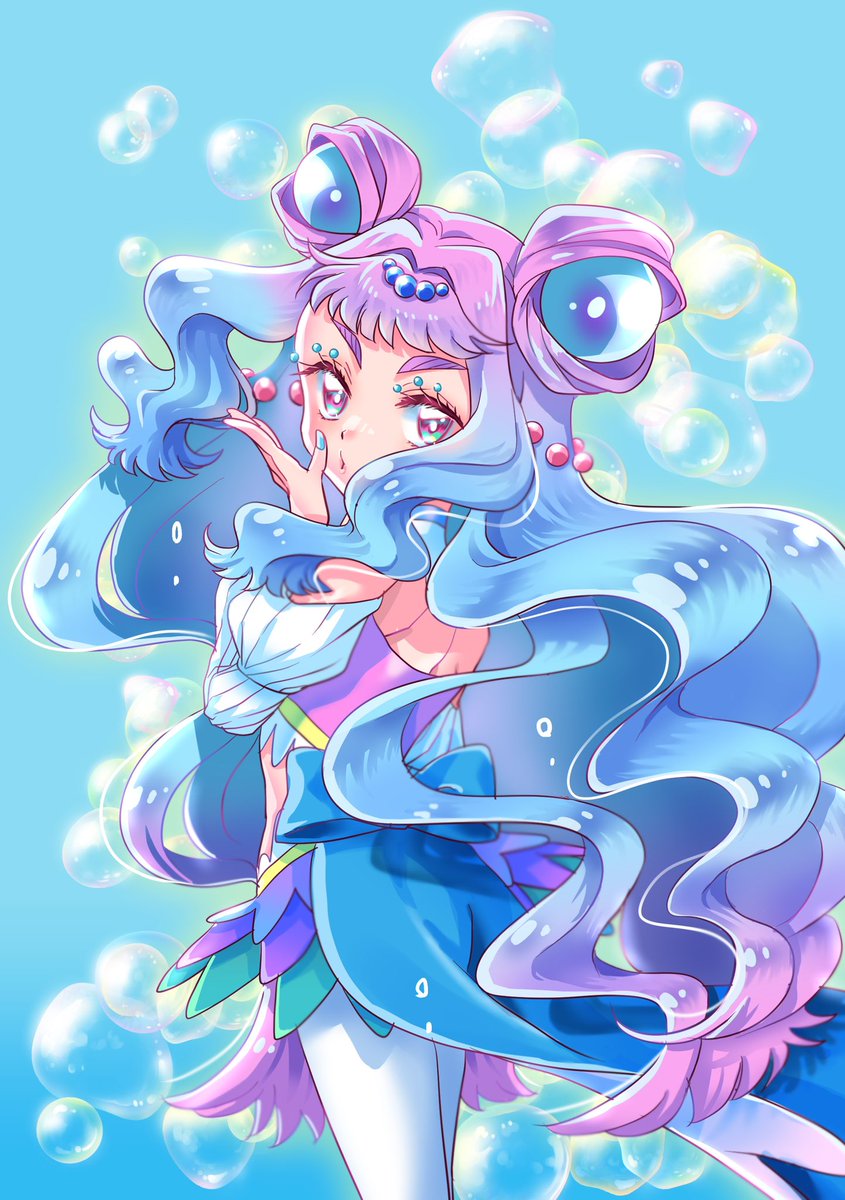 プリキュア「塗り方変えて描いてみた、キュアラメール。#プリキュア #precure#トロプリ」|ハッピー☆のイラスト
