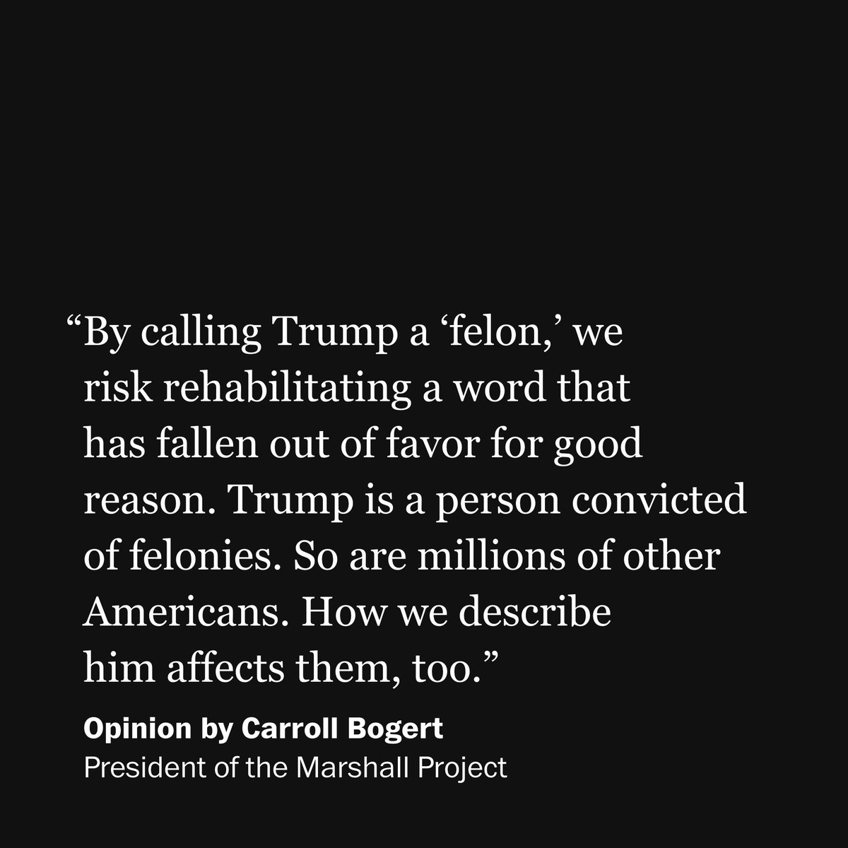 Washington Post Opinions (@postopinions) on Twitter photo The word fell out of favor in media for good reason, writes <a href="/carrollbogert/">Carroll Bogert</a>, president of the <a href="/MarshallProj/">The Marshall Project</a>. wapo.st/4cffGIg The word fell out of favor in media for good reason, writes <a href="/carrollbogert/">Carroll Bogert</a>, president of the <a href="/MarshallProj/">The Marshall Project</a>. wapo.st/4cffGIg
