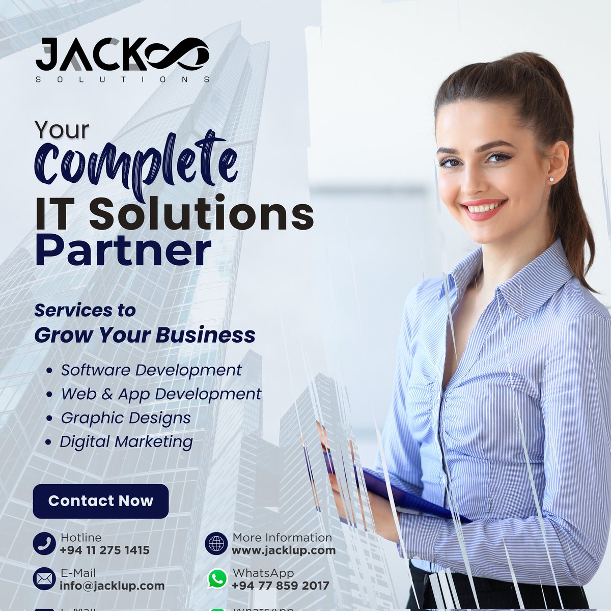 jacklupsolution's tweet photo. 𝗨𝗻𝗹𝗼𝗰𝗸 𝘆𝗼𝘂𝗿 𝗯𝘂𝘀𝗶𝗻𝗲𝘀𝘀 𝗽𝗼𝘁𝗲𝗻𝘁𝗶𝗮𝗹 𝘄𝗶𝘁𝗵 𝗝𝗮𝗰𝗸𝗹𝘂𝗽 𝗦𝗼𝗹𝘂𝘁𝗶𝗼𝗻𝘀!

Contact Us:
📞 Mobile: +94 11 275 1415
📧 Email: info@jacklup.com
🌐 Website: https://t.co/yc8CNOspAz
📲 WhatsApp: +94 77 859 2017

 #jacklupsolutions #itservices https://t.co/2lf5kOv6xF