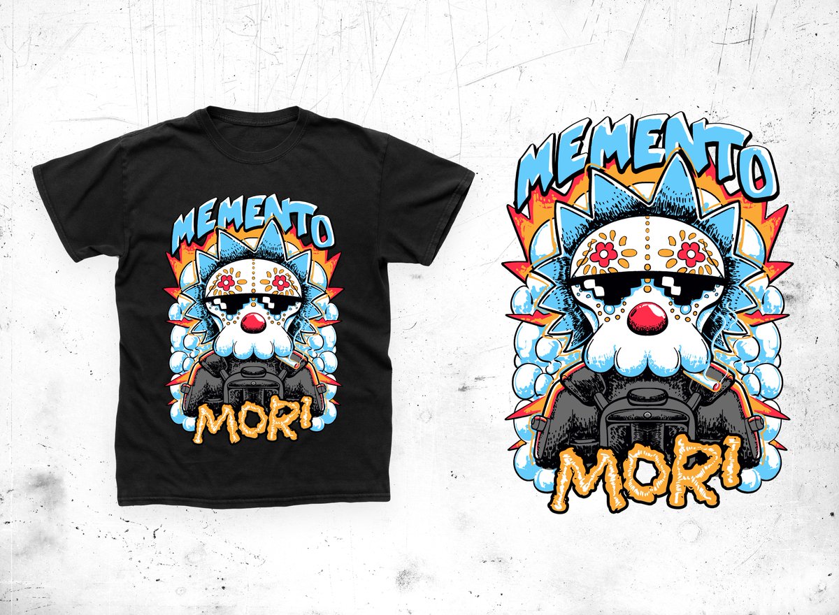 Jane4971's tweet photo. Excited to share my latest shirt design, It features a Morie (according to @the_mories, it was inspired by the Latin phrase "memento mori" )
I'll attach the white t-shirt and original design on the replies as well. @iwwon_official #CreatoMorie https://t.co/H21fWsELwq