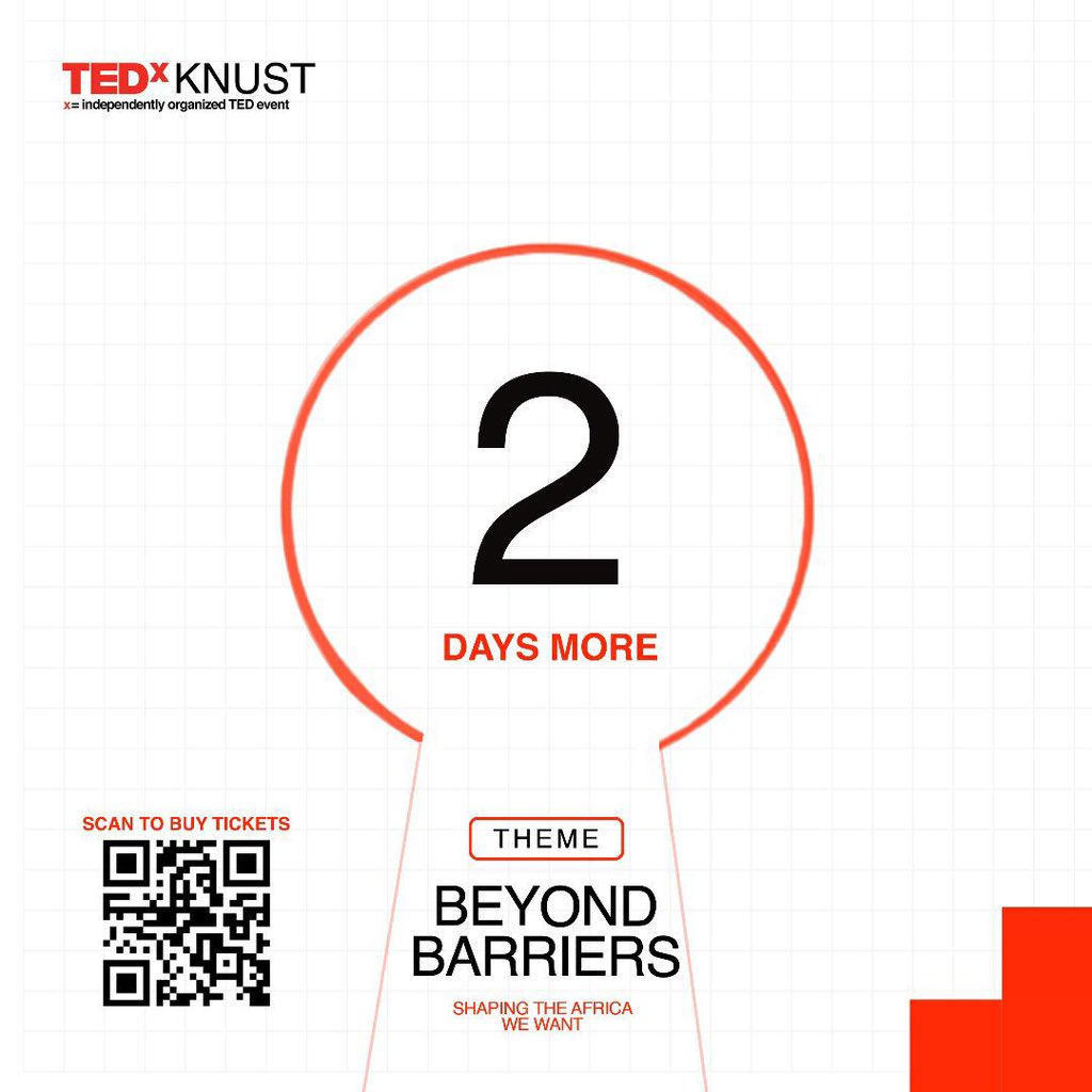 tedxknust24's tweet photo. We’re 2 days away from a life-changing event and we just can’t wait!!🤩

To purchase your TEDxKNUST 2024 tickets, kindly visit: https://t.co/DVKH248Y8m https://t.co/zBStjk4YTG