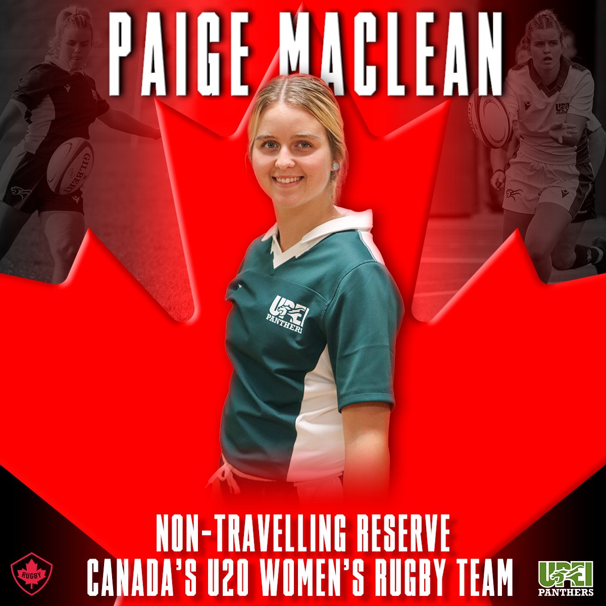 It's an honour to represent your country🇨🇦.

Congratulations to RIA JOHNSTON who was one of 30 players selected to Canada’s U20 Women’s Rugby Team for the Wales Tour in early July!

PAIGE MACLEAN, meanwhile, was one of seven players selected as a non-travelling reserve!