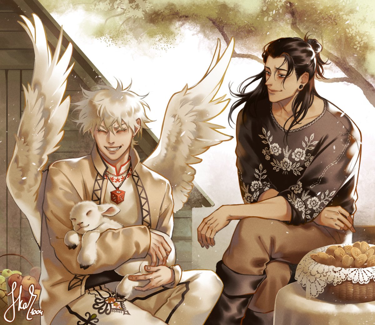 Skar_1004's tweet image. A thread with all stuff I made for my SatoSugu AU 😔💛💛💛
I suppose now it will be much easier to find chapters, info and art 🫶