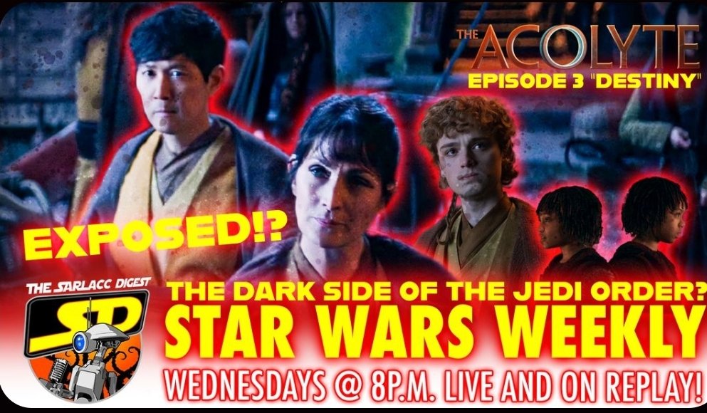Latest Sarlacc Digest was fun as hell! The Acolyte episode that "changed the Force" "broke Star Wars" yadda yadda. Join us as we navigate the internet noise vs how it fits in the overall galaxy! 

youtube.com/live/aQpWndAqk…