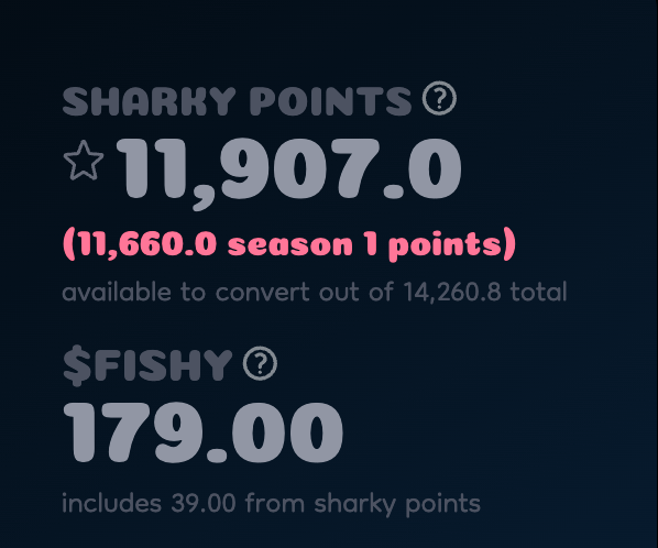 SharkyFi's tweet image. $FISHY is now able to be clammed for those who used @SharkyFi during our Farming Season! 🎣🌊

Points made during our farming season with multipliers were not converted into $FISHY at the time, so this is our retroactive clam for you! 😄

REMINDER:
You can convert Sharky Points…