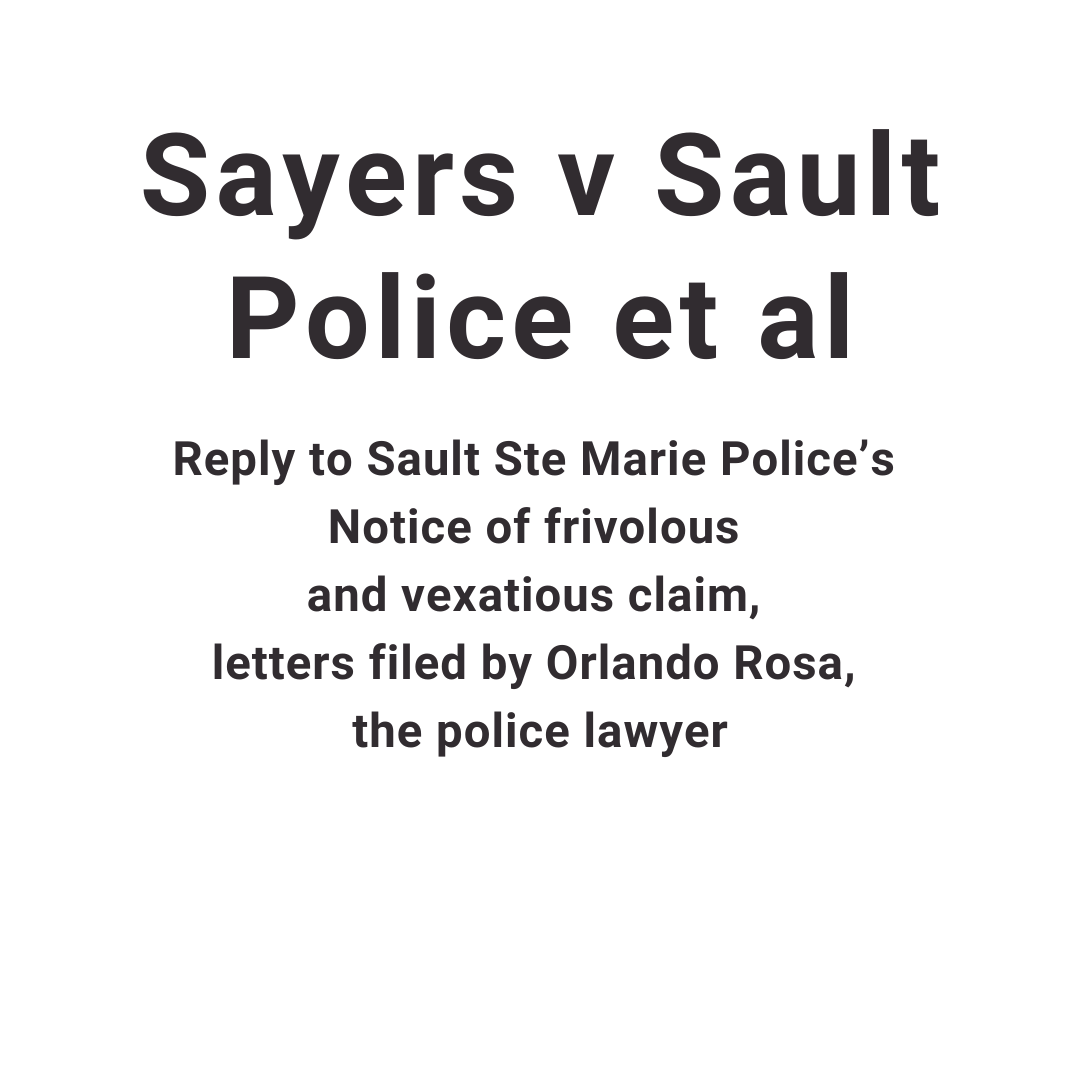 kwetoday's tweet photo. You can read it in the Google Drive or the images show the reply in its entirety here (images 1-6).
You can see the the Sault Police's letters and Naomi's reply here: https://t.co/POUS276raN
#saultstemarie #saultpolice https://t.co/Fu1BNKJw8W