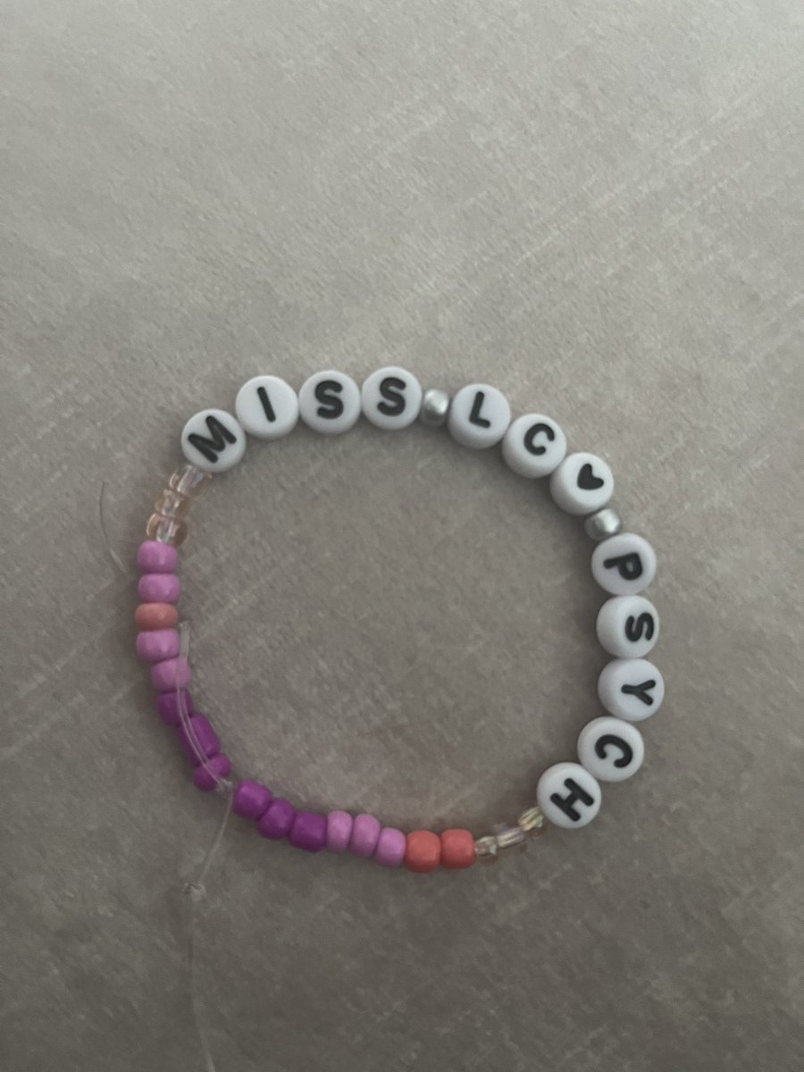 Thrilled with my psychology swiftie themed bracelet from one of my thoughtful pupils 🩷