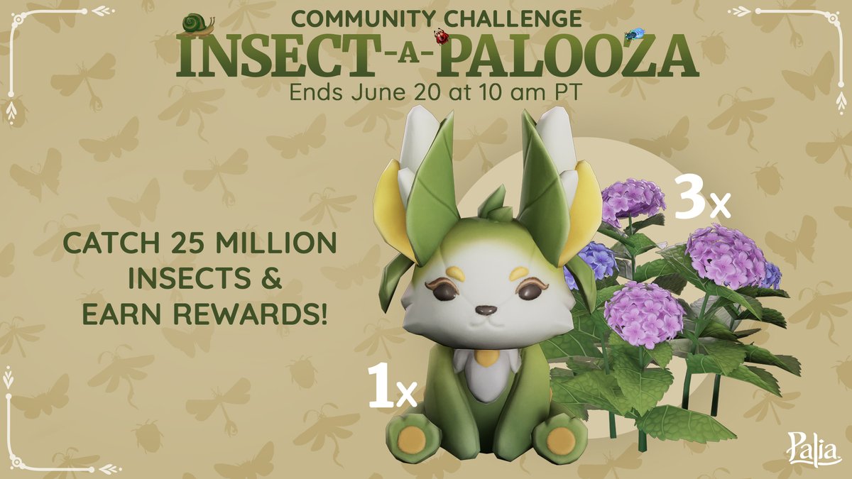 🐝 Palia is abuzz with Insect-a-Palooza! 🐛
Grab your friends, craft your honey lures, and get ready for a global community challenge to catch 25 million insects this week!
🦋 Check out the blog to learn more: palia.info/insect2024
#Palia #PlayPalia