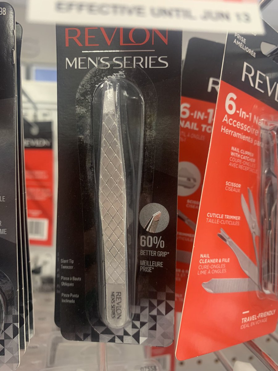 kasiacubed's tweet photo. @ShopprsDrugMart and @revlon 
Charging a #pinktax of $5 more for the EXACT SAME PRODUCT just red vs black cardboard. 

#notcool https://t.co/3PRVl6pJue