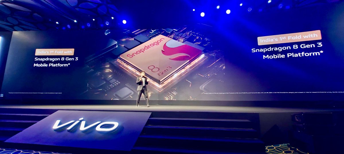 Powered by the Snapdragon 8 Gen 3 – a first for any foldable phone in India – the #vivoXFold3Pro sets a new standard in optimisation. Balancing power and efficiency perfectly, this device transforms your interaction with technology. Congratulations to Vivo!