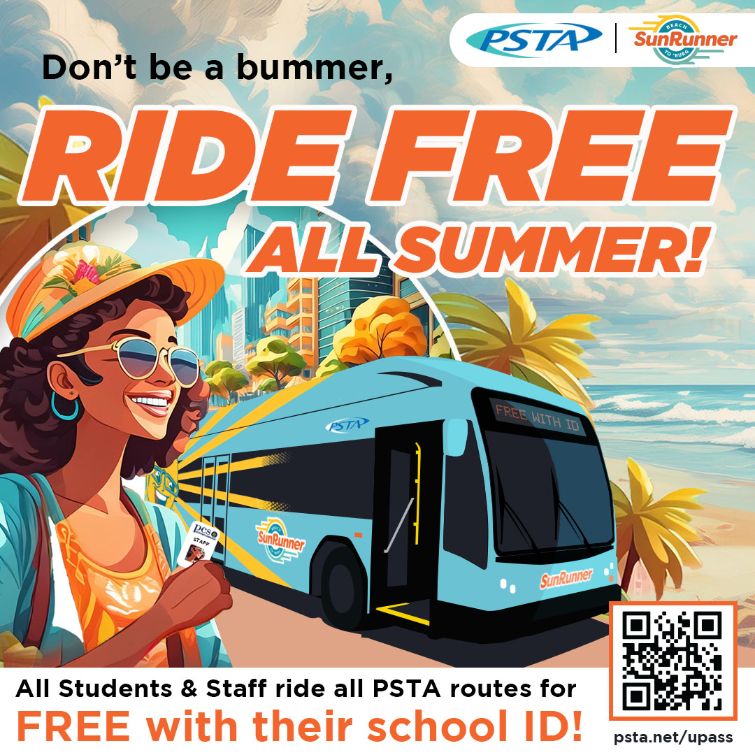 PinellasTech's tweet photo. Thanks to our community partners at Pinellas Suncoast Transit Authority
@RidePSTA
! #PTCProud #PSTA #UPass #Ride4Free #OpportunityStartsHere https://t.co/dn4z35zteE