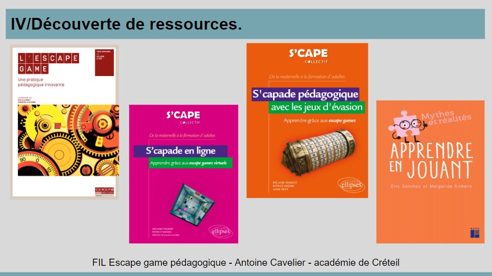 Aujourd'hui, j'ai animé ma 1ère formation sur les #escape #games pédagogiques. Une journée motivante avec des principes, des #ressources et des #outils autour des #jeux d'évasion et la construction de 6 projets transdisciplinaire !
@acCreteil <a href="/education_gouv/">Ministère Éducation nationale</a> <a href="/reseau_canope/">Réseau Canopé</a>