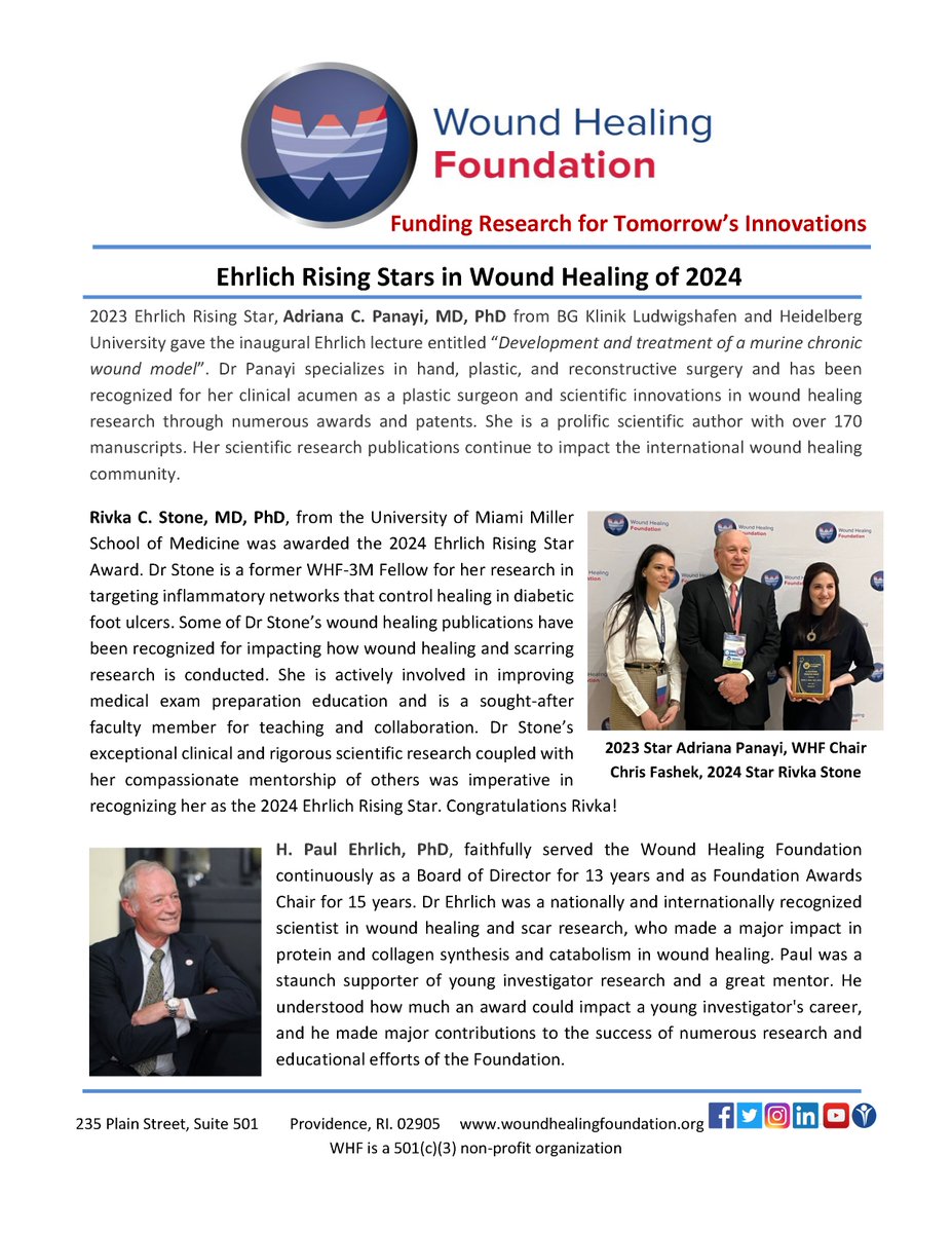 WHF (@woundhealingwhf) on Twitter photo <a href="/AdrianaPanayiMD/">Adriana C Panayi, MD, PhD</a> from <a href="/BGKlinikLu/">BG Klinik Ludwigshafen</a> gave the <a href="/WoundHealingWHF/">WHF</a> H. Paul Ehrlich Rising Star lecture <a href="/DLSConference/">DLS Conference</a>! <a href="/drrivkastone/">Rivka Stone</a> from <a href="/umiamimedicine/">Miller Medicine</a> received the 2024 Ehrlich Rising Star! Congratulations Doctors for following in Dr Erhlich's footsteps in #woundhealing. 🎉 <a href="/AdrianaPanayiMD/">Adriana C Panayi, MD, PhD</a> from <a href="/BGKlinikLu/">BG Klinik Ludwigshafen</a> gave the <a href="/WoundHealingWHF/">WHF</a> H. Paul Ehrlich Rising Star lecture <a href="/DLSConference/">DLS Conference</a>! <a href="/drrivkastone/">Rivka Stone</a> from <a href="/umiamimedicine/">Miller Medicine</a> received the 2024 Ehrlich Rising Star! Congratulations Doctors for following in Dr Erhlich's footsteps in #woundhealing. 🎉