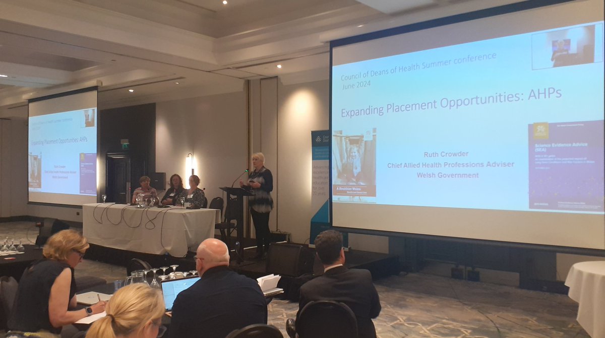 Council of Deans of Health (@councilofdeans) on Twitter photo Delighted to welcome <a href="/WGHealthandCare/">Welsh Government Health and Social Care</a> <a href="/KateHKnight/">Prof Kate Knight 💙</a> and <a href="/LucyHGillespie/">Lucy Gillespie RN (she/her) 💚💙</a> for our next session on Expanding & Diversifying Placement Opportunities.
#CoDHConference Delighted to welcome <a href="/WGHealthandCare/">Welsh Government Health and Social Care</a> <a href="/KateHKnight/">Prof Kate Knight 💙</a> and <a href="/LucyHGillespie/">Lucy Gillespie RN (she/her) 💚💙</a> for our next session on Expanding & Diversifying Placement Opportunities.
#CoDHConference