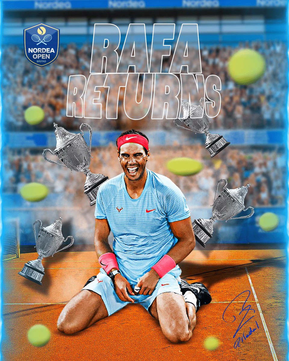 NordeaOpen's tweet photo. 🙌 𝑹𝒂𝒇𝒂 𝒓𝒆𝒕𝒖𝒓𝒏𝒔 to Båstad and we couldn’t be happier. 

The living legend is awarded a Wildcard so hurry up to get your ticket because no one wants to miss this💙

#atp #tennis #nordeaopen #båstad https://t.co/11Q0wpYYdA