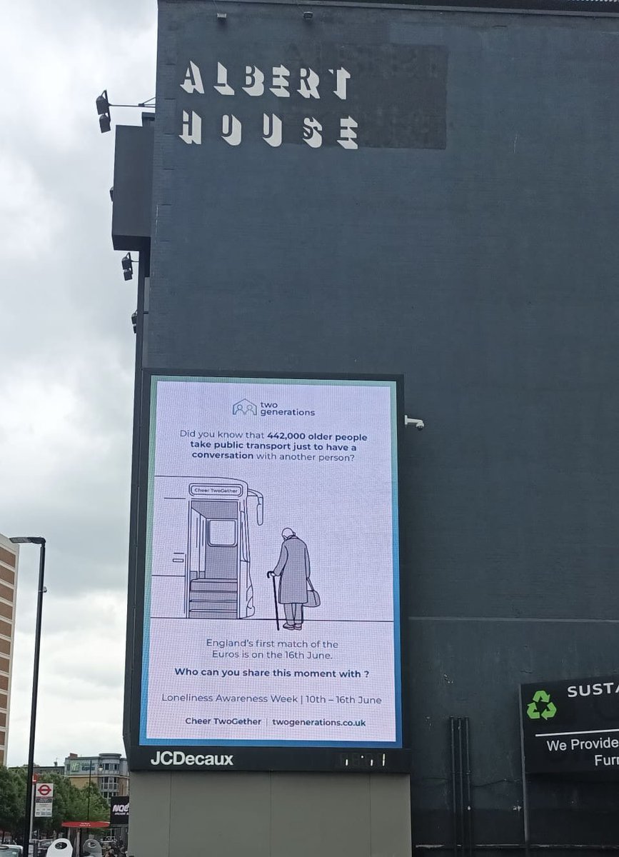 TwoGenerations (@twogenhomeshare) on Twitter photo It’s not everyday you get to see your campaign on billboards across London!
Cheer Twogether this Sunday - reach out to older people you might know who might want some company for the match.
#lonelinessawarenessweek <a href="/marmaladetrust/">Marmalade Trust</a> It’s not everyday you get to see your campaign on billboards across London!
Cheer Twogether this Sunday - reach out to older people you might know who might want some company for the match.
#lonelinessawarenessweek <a href="/marmaladetrust/">Marmalade Trust</a>