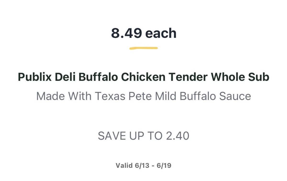 PubSubs_on_sale's tweet photo. 🚨 Yes!

Publix Chicken Tender subs are $8.49 (6/13-6/19). https://t.co/4WuX8YrNzl