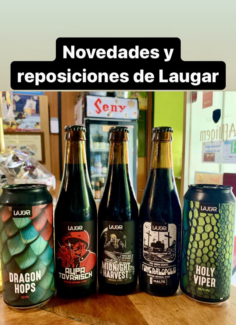 Novedades y reposiciones de Laugar #cerveceriaseny #tiendacervezas #botellas #barril #cerveceriamadrid #craftbeer #laugar #madridseny #cerveceriaespecializada @Laugarbrewery #perritoscalientes #salchipapas #hamburguesas #surtidosalchichas #codilloaleman