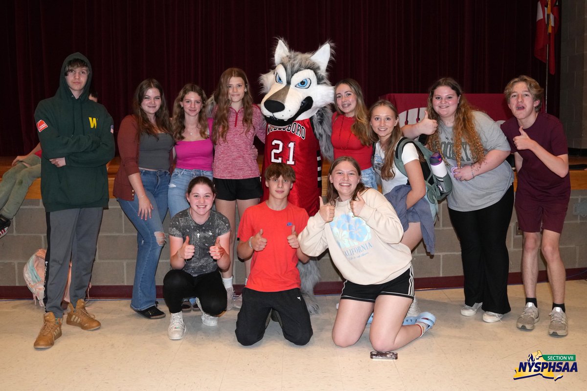 Section7Sports's tweet photo. Even though the sports scene in Section VII has gone into its quiet stage, Willsboro has some big news! Willsboro formally announced yesterday that their new mascot is the Wolves, and a new friend even stopped by to say hello in its new home! #SectionVII https://t.co/yHArN7h9yH