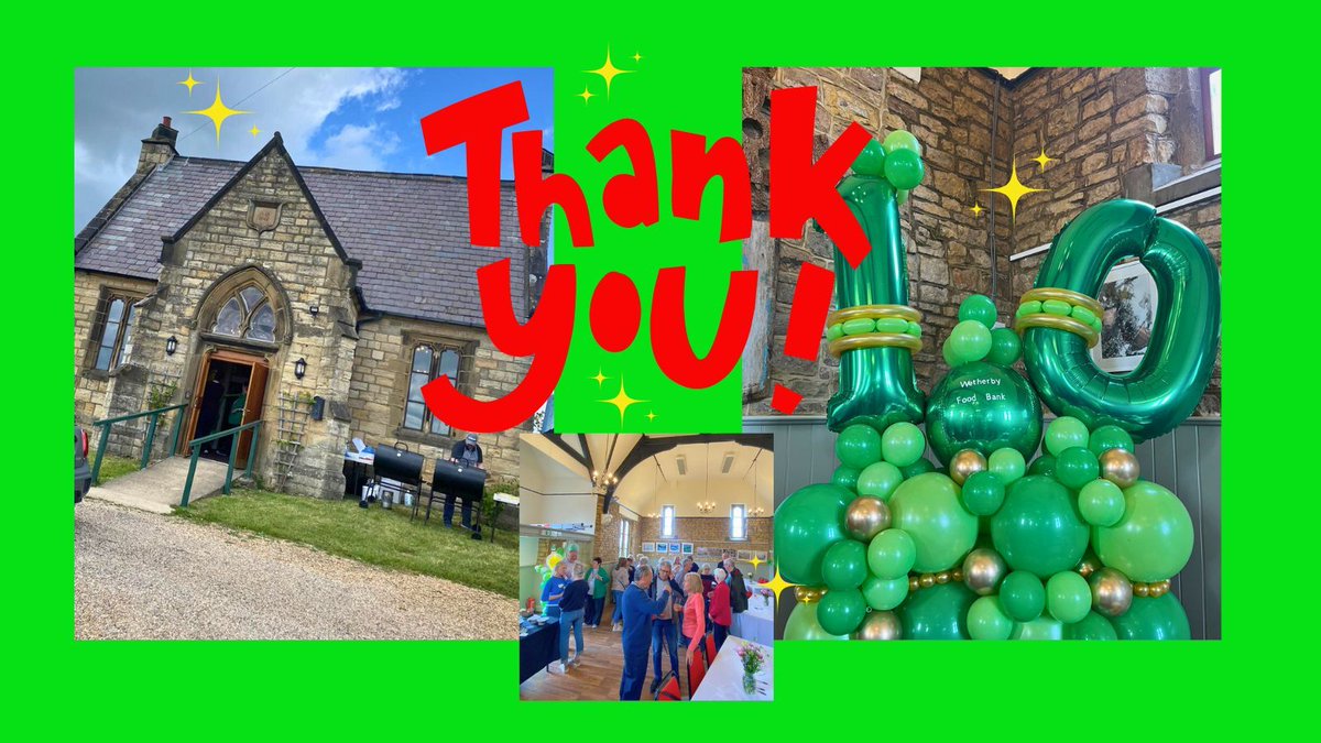 WBYFoodbank's tweet photo. 💚 A HUGE #ThursdayThankYou to everyone who helped us mark our 10th Anniversary BBQ. Walton Village Hall, Sykes House Farm &amp; The Balloon Stop plus many others all helped us celebrate our wonderful volunteers, THANK YOU! 👏 💚 
#Wetherby #Tadcaster #Walton https://t.co/agMT9970hf