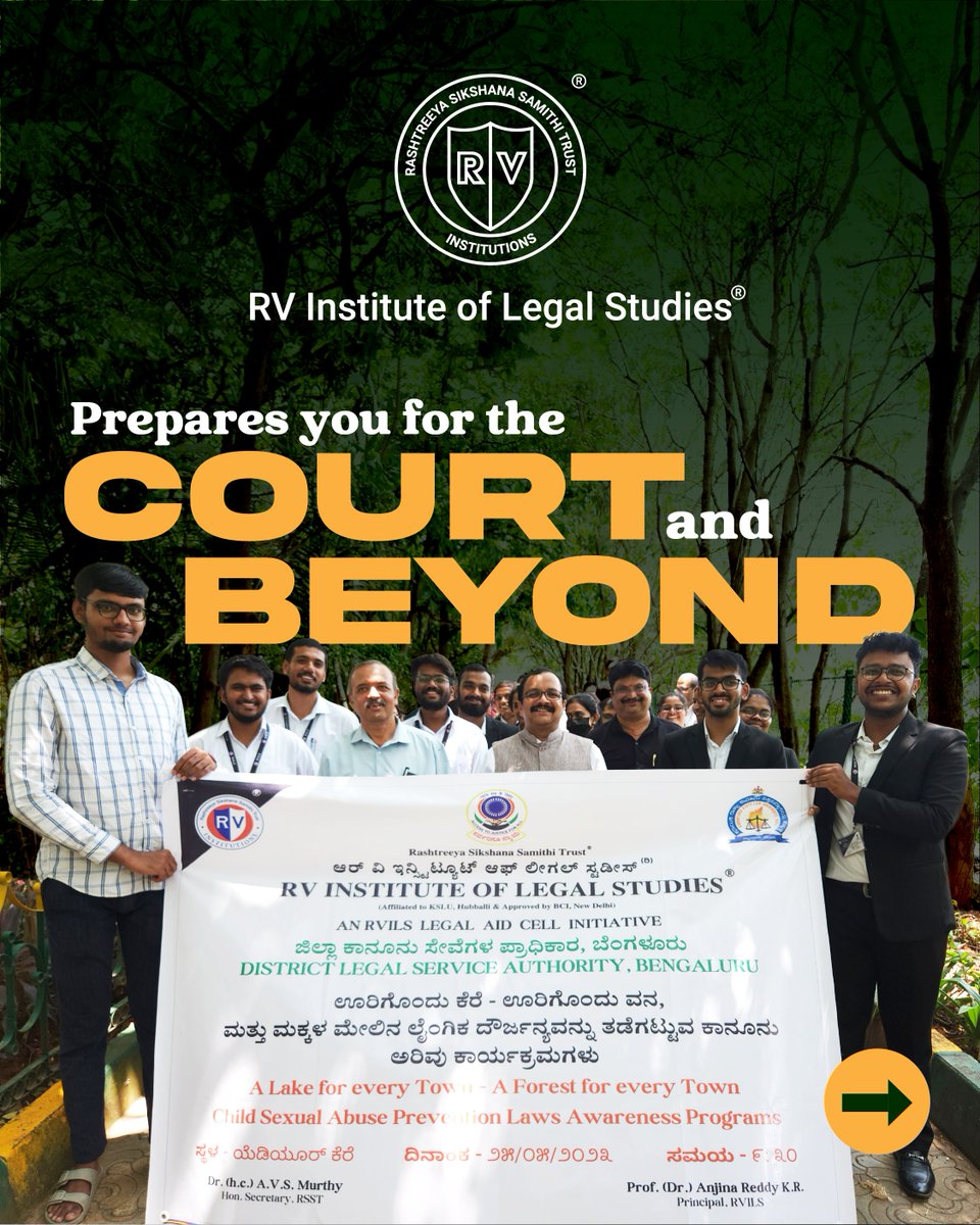 RvilsLaw's tweet photo. At #RVILS, we empower law students with unique opportunities, fostering community sensitivity and ethical learning through our Legal Aid Cell, which offers free legal aid to marginalised communities. Join us for real-world legal exposure and professional growth. https://t.co/BZLZlxPjEo