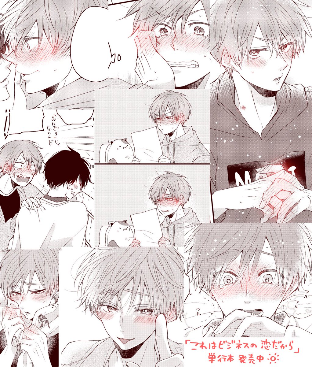 たくさんのRP&ご購入報告ありがとうございます~!!試し読みで気になってくださった方向けに「ハルくん赤面集」です☀ 流されちょろ年上受け、段々天然あざとたらしっぷりも出してきますよ… #これはビジネスの恋だから #商業BL