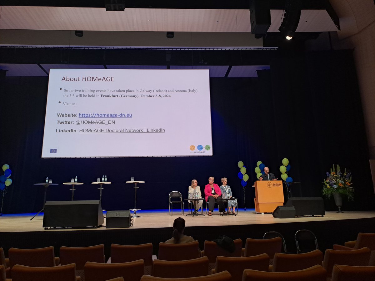 HOMeAGE_DN's tweet photo. Frank Oswald introduces the MSCA-DN: HOMeAGE at 27th Nordic Congress of Gerontology.
If you'd like to know more about HOMeAGE Project, watch this short introduction video by Kieran Walsh, who leads the project: https://t.co/E3eX1npzZp
#27NKG #HOMeAGE #Gerontology #GeroTwitter https://t.co/vbFoXhIYA1