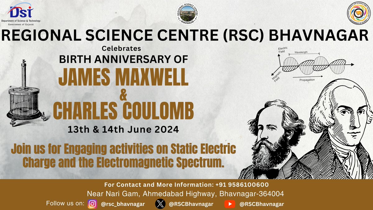 AniketVegad's tweet photo. Today we remember the #brilliance of James Clerk Maxwell, the father of #electromagnetism, and Charles-Augustin de Coulomb, the discoverer of Coulomb's law. #PhysicsLegends #Maxwell #Coulomb" https://t.co/hQFVJB0S5m