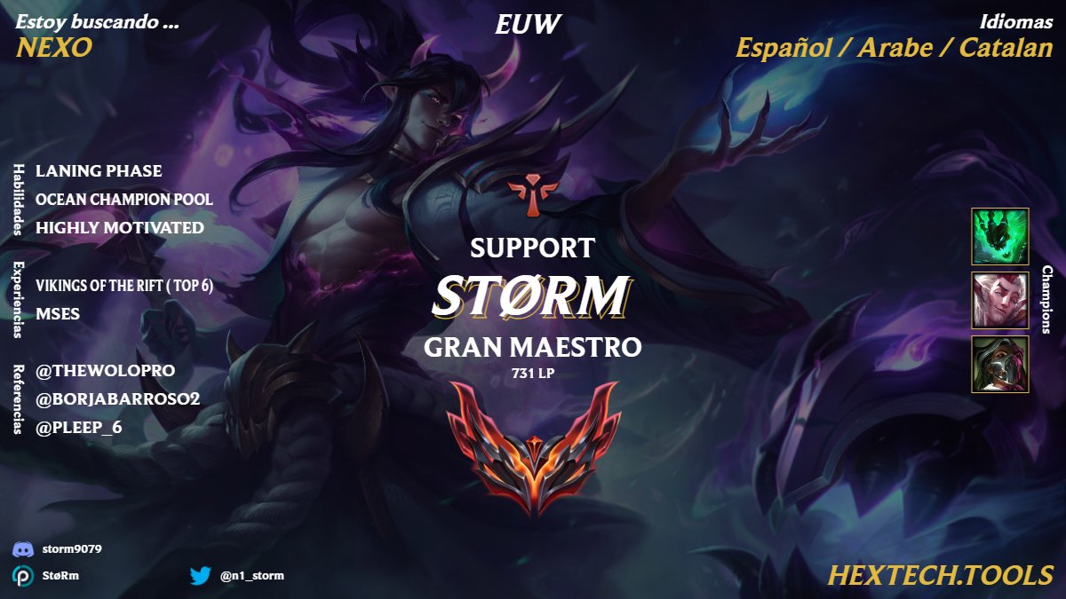 Me pongo lft de cara al siguiente split,busco liga nexo o high ct cualquier cosa md gracias.