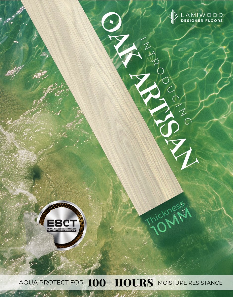 LAMIWOOD1's tweet photo. ntroducing our Oak Artisan #HybridLaminateFlooring features a high-density fiberboard core infused with cutting-edge technology for ultimate water resistance and longevity. Say goodbye to scratches and stains with our scratch-proof surface! https://t.co/y49HWDxtlW