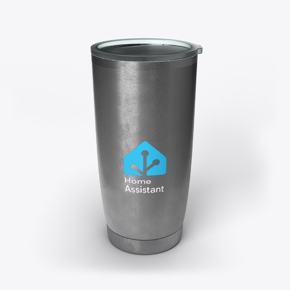 simonaldrich's tweet photo. Hey @home_assistant, I 💙 using my branded mug in the office. I would buy a travel mug to use on my commute in a heartbeat. Any chance you can offer one in the store? https://t.co/ATwChn25BJ