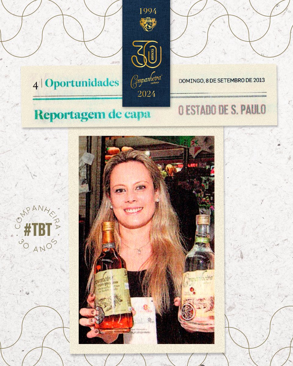 BebaCompanheira's tweet photo. #TBT - Domingo, 8 de setembro de 2013
Recorte do Jornal Estado de São Paulo - Caderno Oportunidades - Reportagem da Capa.
Cachaça Companheira 30 anos.
#tbt30anosCompanheira #tbt #CachacaCompanheira #companheiraextrapremium https://t.co/fidLdOpAI9