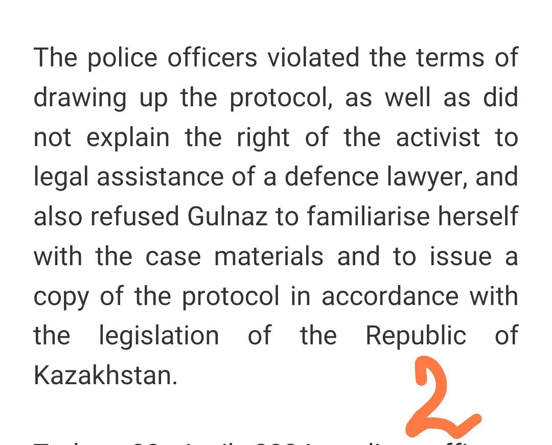 Aidosabdraman's tweet photo. 3/3
to draw up a protocol under Article 456-2 of the Code of Administrative Offences of the Republic of Kazakhstan for allegedly posting and disseminating false information.

@Tritan14 
@SotnykOlena 
@pdsutter 
@KTruskolaski https://t.co/lvGodiwYGD