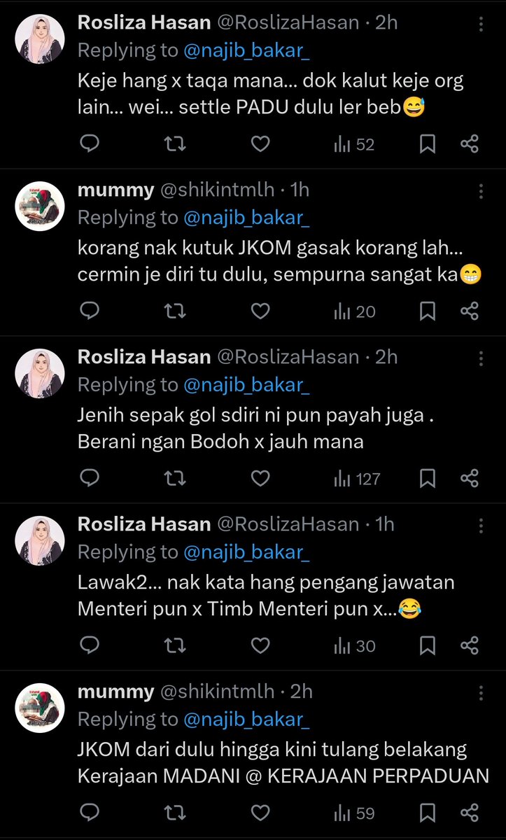 najib_bakar_'s tweet photo. Lepas JKOM kena jentik, baru muncul hantu-hantu JKOM yang beramai-ramai serang aku di X. Ini mengesahkan hipotesis aku.

Dalam JKOM, ramai yang berdarah walaun. Banyak yang dapat dibuktikan di sini.

Hampa sebagai penjawat awam di JKOM, serang isu subsidi diesel.

🧵1/n https://t.co/3BQxynDiN7