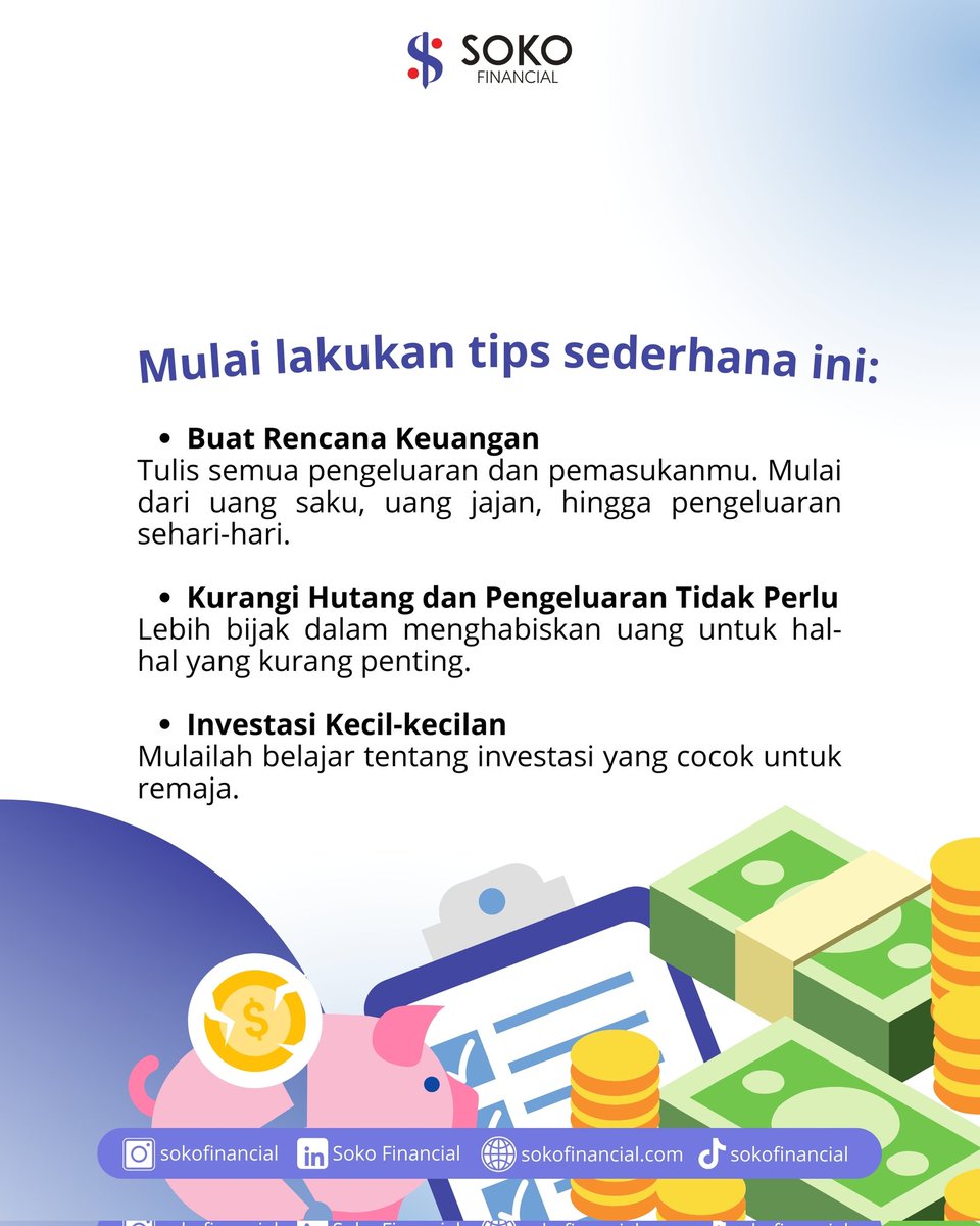 sokofinancial's tweet photo. Masih SMA udah mulai melek pengelolaan dan investasi keuangan?? Bukan hal yang mustahil! Daftar Kelas Keuangan untuk Siswa SMA/K dan Mahasiswa dari SOKO Financial sekarang juga! Kelas ini didesain khusus untuk anak SMA agar kalian bisa lebih pintar dalam mengatur uang. 

#SOKO https://t.co/9iq1ovSvs3