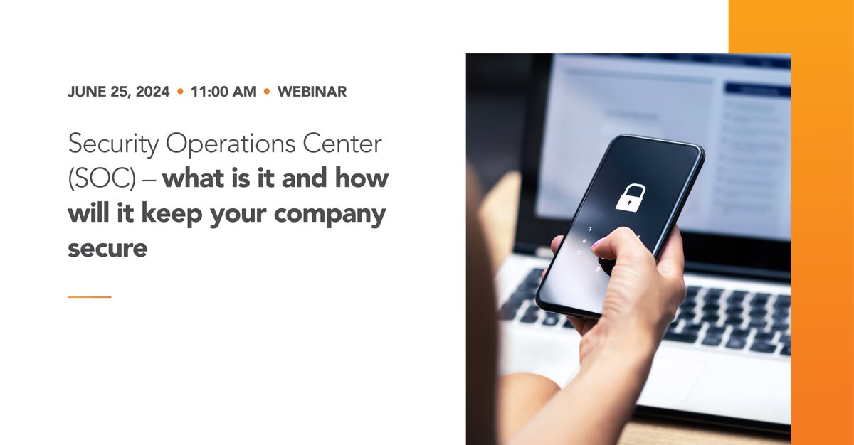 We are preparing a webinar in which we answer the question: Security Operations Center (SOC) – what is it and how will it keep your company secure? 💻 

The event will be held on June 25 at 11:00 AM. 🗓 

Register here 👉 lnkd.in/dGXSAv2e.

#webinar #cybersecurity