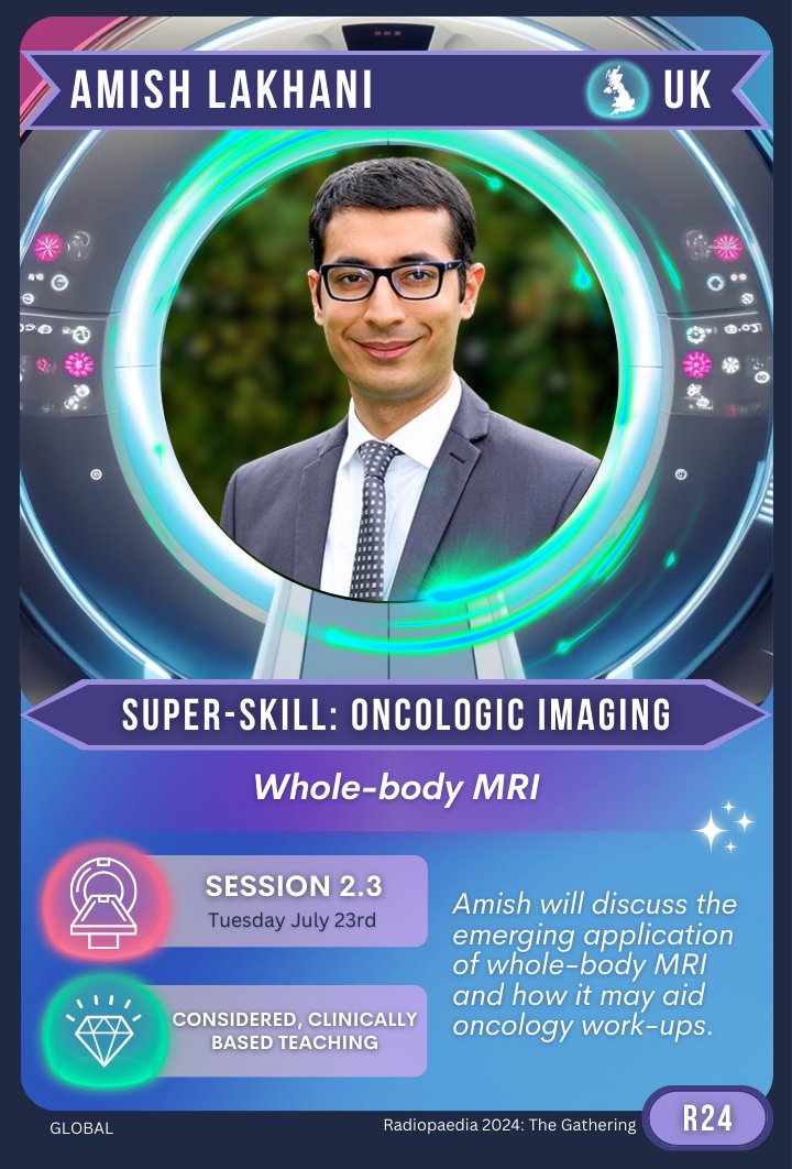 Radiopaedia.org (@radiopaedia) on Twitter photo ๐ Meet <a href="/Dr_A_Lakhani/">Dr Amish Lakhani</a> from the UK. Amish is a leading expert in the application of whole-body MRI for the imaging of cancer and shares his experience with us on day 2 of the conference.
๐๏ธ 22-26 July 2024
๐๐ผ bit.ly/radiopaedia2024 ๐ Meet <a href="/Dr_A_Lakhani/">Dr Amish Lakhani</a> from the UK. Amish is a leading expert in the application of whole-body MRI for the imaging of cancer and shares his experience with us on day 2 of the conference.
๐๏ธ 22-26 July 2024
๐๐ผ bit.ly/radiopaedia2024