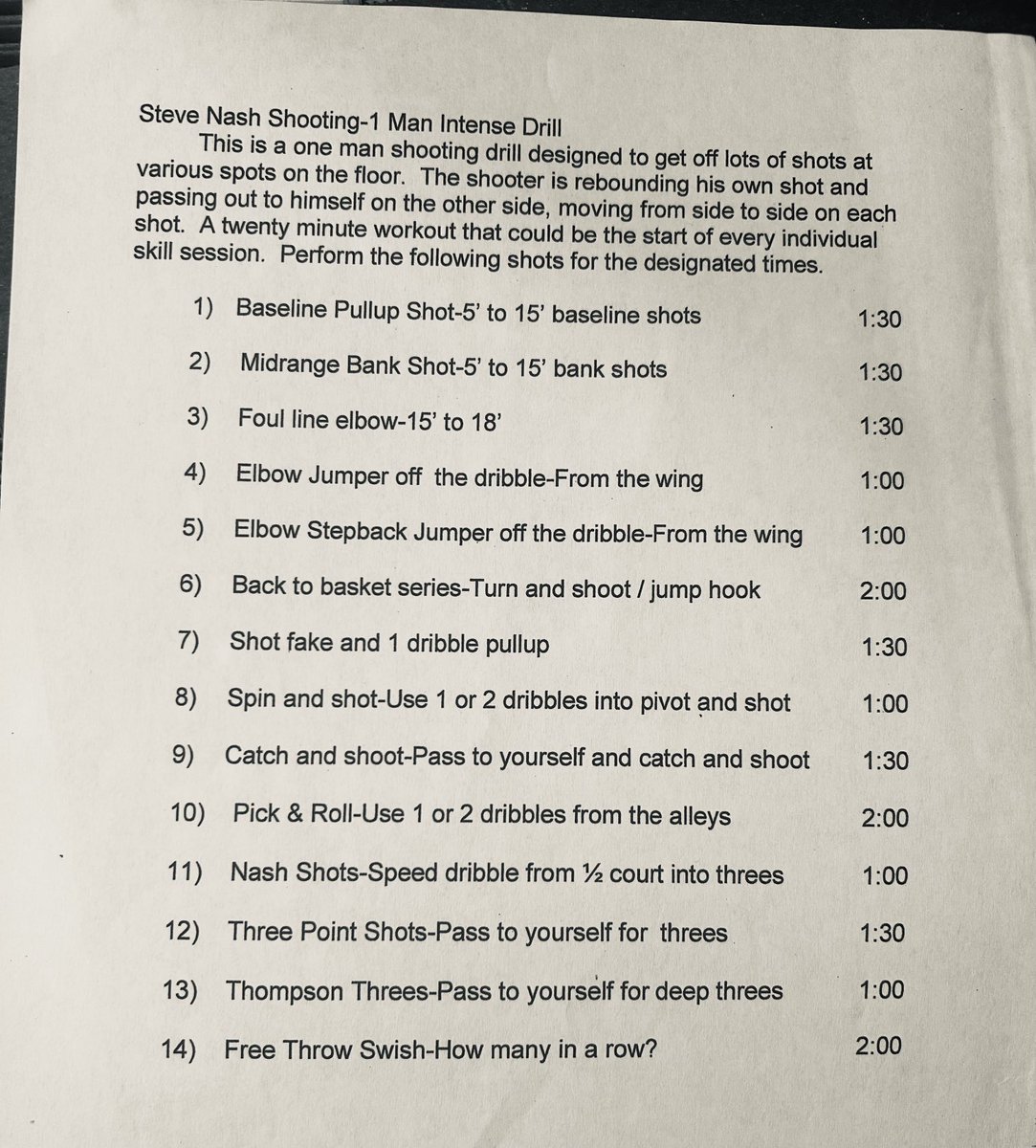 RandyLambertMC's tweet photo. Two week challenge.  Try this workout from one of the best ever point guards.  All you need is a ball, a hoop, and a strong desire to improve!  Give it 2 weeks and I bet you will notice improvement. https://t.co/JaGAnpE9G6