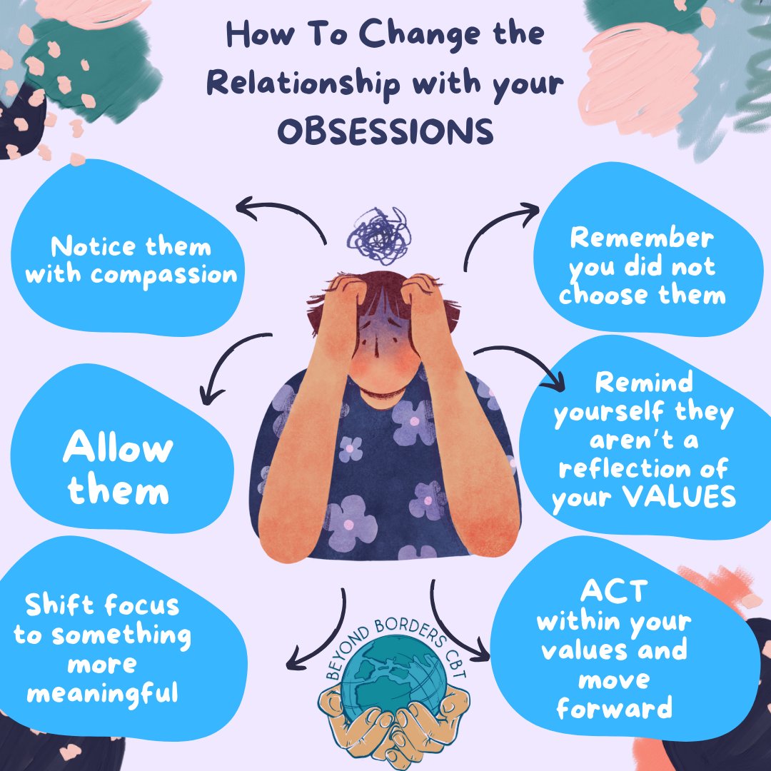 ByondBordersCBT's tweet photo. Recovery from OCD is not about getting rid of obsessions but, instead, changing your relationship with them. https://t.co/dorTClho6Z