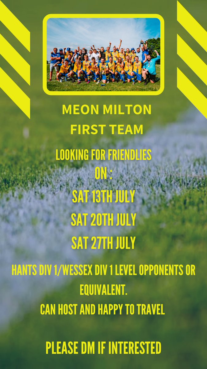 With pre-season fast approaching, our first team are looking for friendlies. Get in touch if interested 👍💛💙 #UTM <a href="/Pompey_Football/">Portsmouth Football</a> <a href="/HantsLeague/">uhlsport Hampshire Premier League</a> <a href="/WessexLeague/">Velocity Wessex League</a>