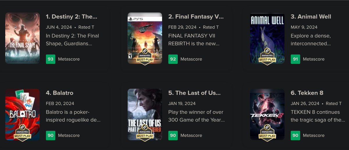 thedestinyshow's tweet photo. Destiny 2: The Final Shape is the #1 rated video game on Meta Critic with a Metascore of 93. 🏆

Congratulations to the team @Bungie for creating one of the best expansions in Destiny 2. Let's go!!! https://t.co/AMwYCaBO0d