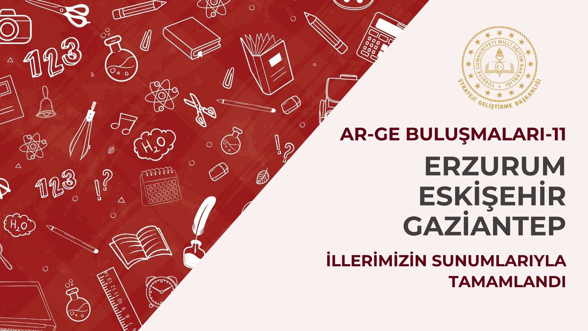 AR-GE Buluşmalarının on birincisi 81 ilden öğretmenlerimizin katılımlarıyla gerçekleştirilmiştir. Programda; Erzurum, Eskişehir ve Gaziantep İl MEM projelerine ve faaliyetlerine yönelik sunumlar yapılmıştır.
🔗 meb.ai/VtDg2X
<a href="/Yusuf__Tekin/">Yusuf Tekin</a> 
<a href="/kemalsamlioglu/">Kemal ŞAMLIOĞLU</a> 
<a href="/ercanturk28/">Ercan TÜRK</a>